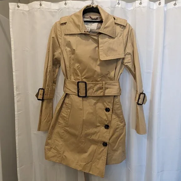 Banana Republic x Olivia Palermo Bell-Sleeve Asymmetrical Trench Coat | XS - Picture 2 of 9